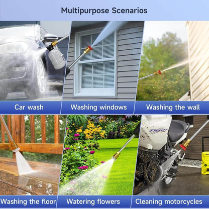 Rechargeable Pressure Washer with Dual Battery Pack for Cars, Patios & Outdoor Cleaning – Portable Cordless Spray Gun