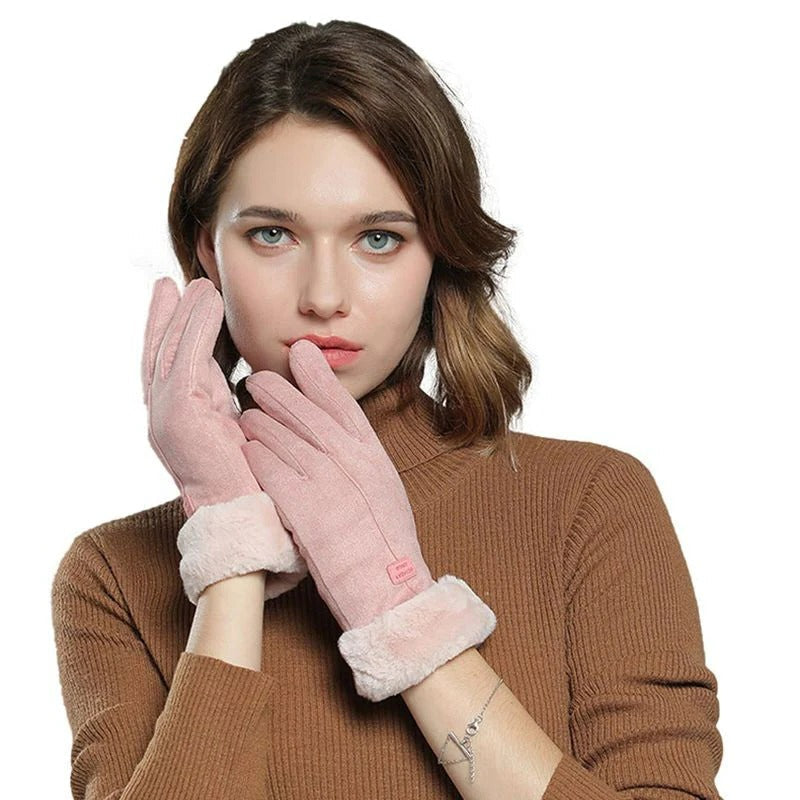 Insulated Touchscreen Gloves for Women – Windproof Cold Weather Hand Protection with Phone-Compatible Fingertips for Winter Outdoor Activiti