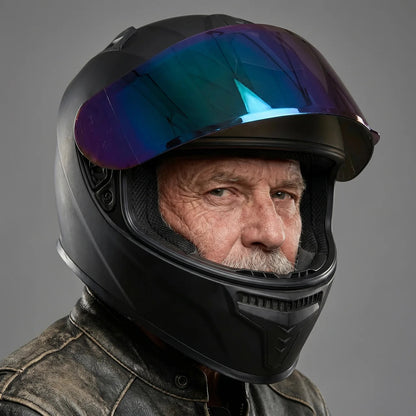 Multi-Vent Helmet | Full-Face Motorcycle Helmet with Bold Mirror Visor | Enhanced Airflow for Comfortable Riding