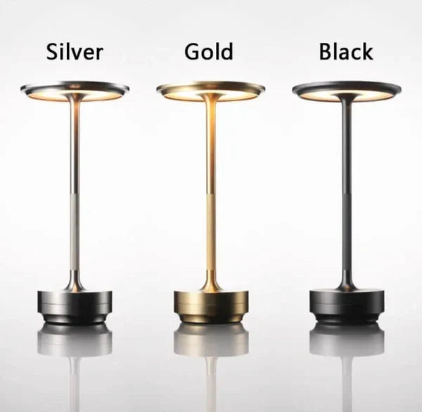 Rechargeable LED Table Lamp Touch Control 4 Brightness Levels Waterproof IP66 Metal Portable Battery Operated for Bedroom Living Room