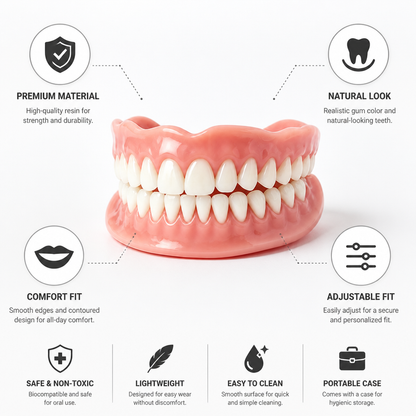 Adjustable & Portable Full-Mouth Denture Set (Adult)