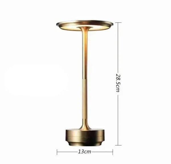 Rechargeable LED Table Lamp Touch Control 4 Brightness Levels Waterproof IP66 Metal Portable Battery Operated for Bedroom Living Room