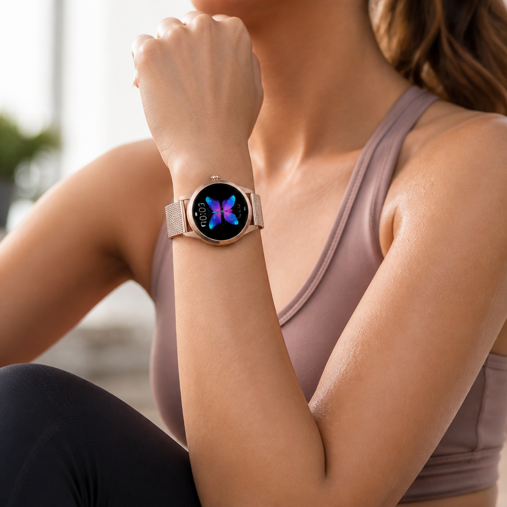 Polished Metal Health-Tracking Smartwatch