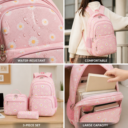 Lightweight Large-Capacity Daisy Backpack (Set of 3)