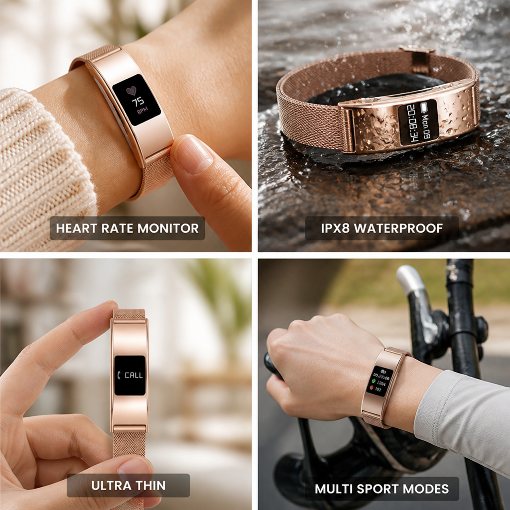 Ultra-Thin IPX8 Waterproof Fitness Tracking Smartwatch