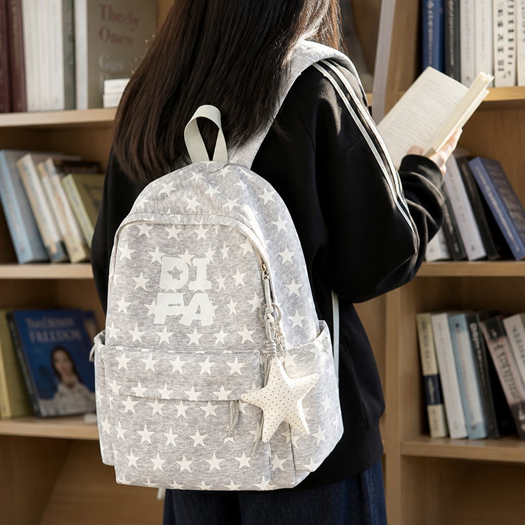 Star-Pattern Spacious & Durable School Backpack