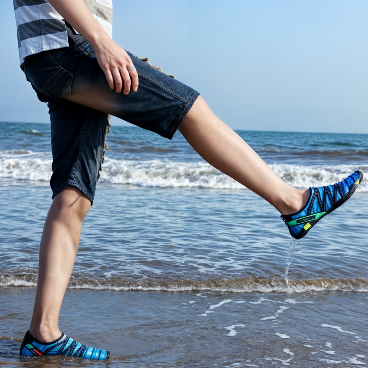 Quick-Dry Water Shoes for Swimming, Beach & Water Sports | Lightweight Aqua Socks with Drainage Holes & Anti-Slip Sole | Barefoot Wet