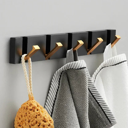 Flip-Up Stainless Steel Hook for Entryway Bathroom Kitchen Space-Saving Coat Towel Rack Organizer Multi-Hook Storage System for Apartment Co
