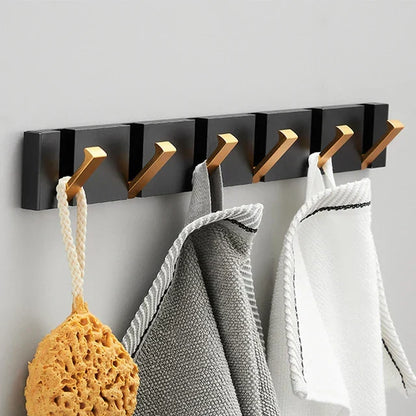 Flip-Up Stainless Steel Hook for Entryway Bathroom Kitchen Space-Saving Coat Towel Rack Organizer Multi-Hook Storage System for Apartment Co