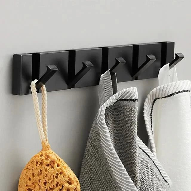 Flip-Up Aluminum Organizer Hanger for Entryway Bedroom Kitchen Closet Multi-Position Retractable Rack Mount System for Garments Linens Acces
