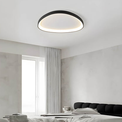 LED Flush Mount Light Fixture 35 in Iron Wave Design Dimmable for Bedroom Living Room Dining Hall Black White Modern Semi-Flush Ceiling Ligh