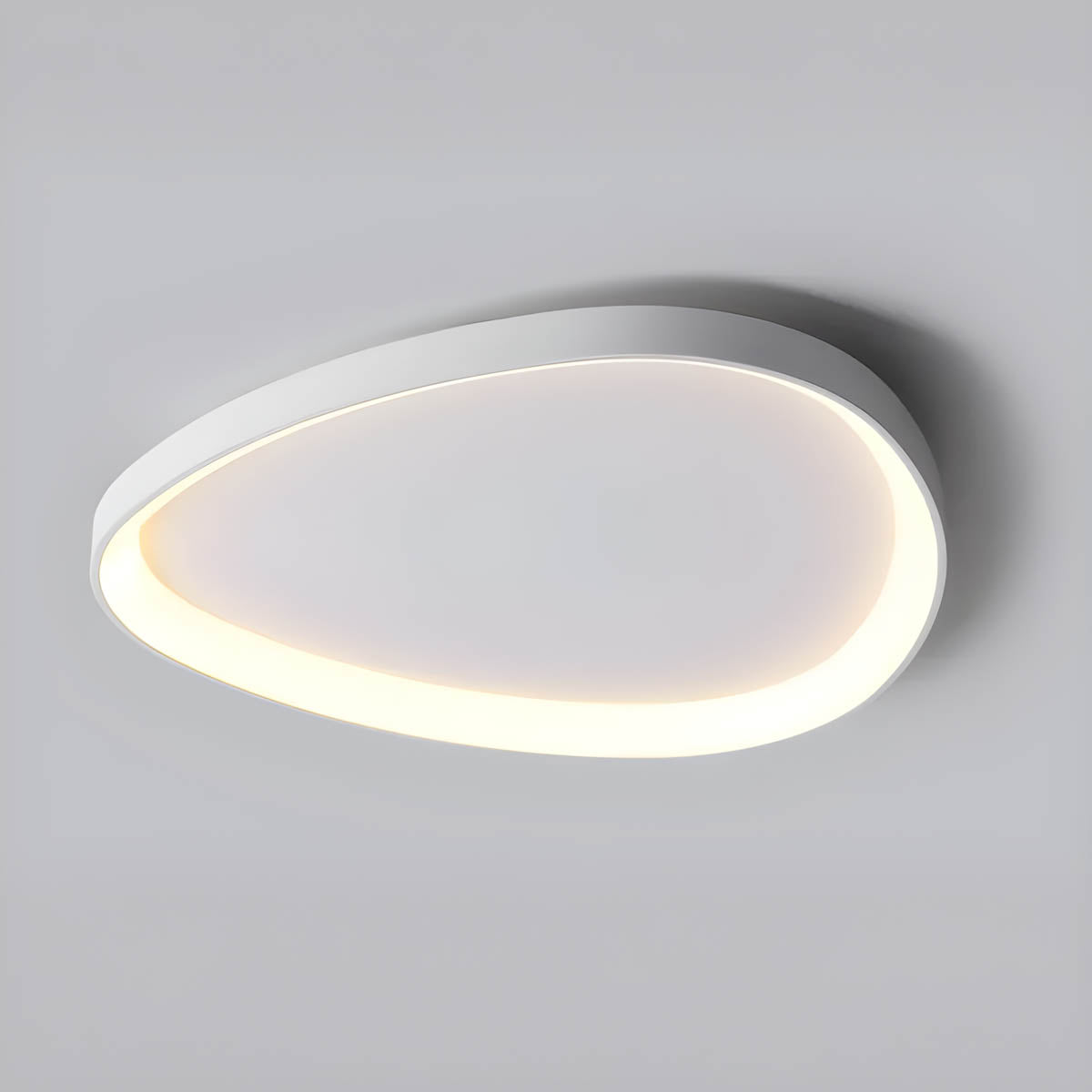 LED Flush Mount Light Fixture 35 in Iron Wave Design Dimmable for Bedroom Living Room Dining Hall Black White Modern Semi-Flush Ceiling Ligh