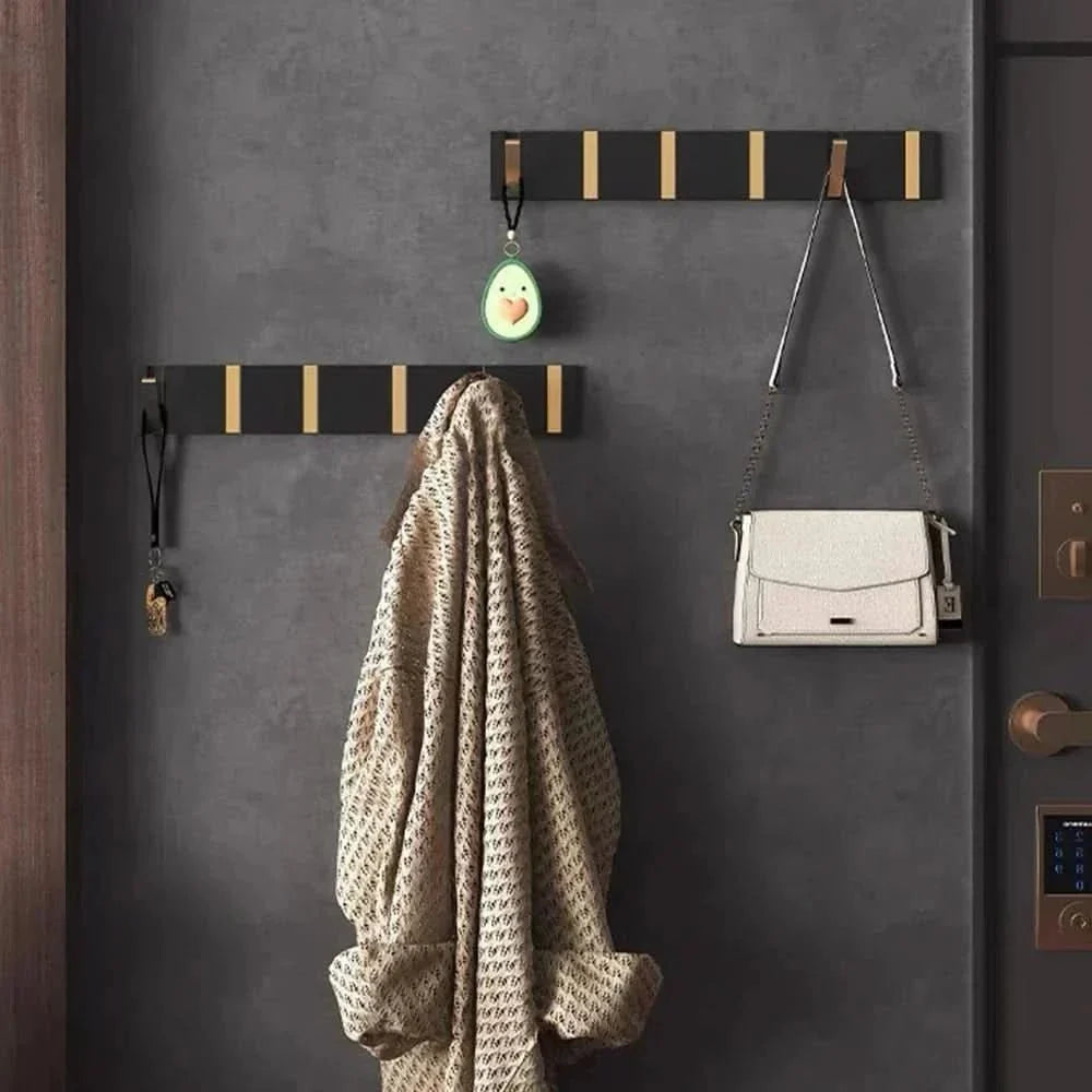 Flip-Up Aluminum Organizer Hanger for Entryway Bedroom Kitchen Closet Multi-Position Retractable Rack Mount System for Garments Linens Acces