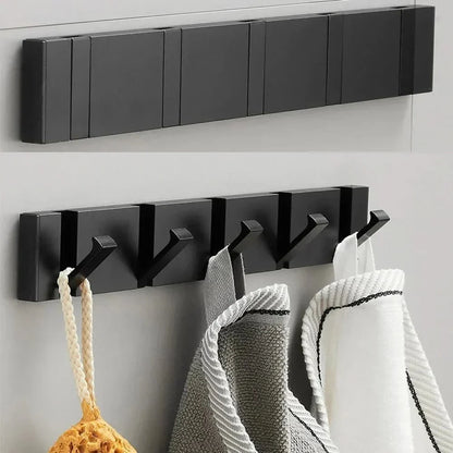 Flip-Up Aluminum Organizer Hanger for Entryway Bedroom Kitchen Closet Multi-Position Retractable Rack Mount System for Garments Linens Acces