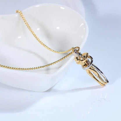 Embrace Necklace Pendant Couple Gift Adjustable Chain Hypoallergenic Stainless Steel Jewelry for Women Men Anniversary Valentine's Day
