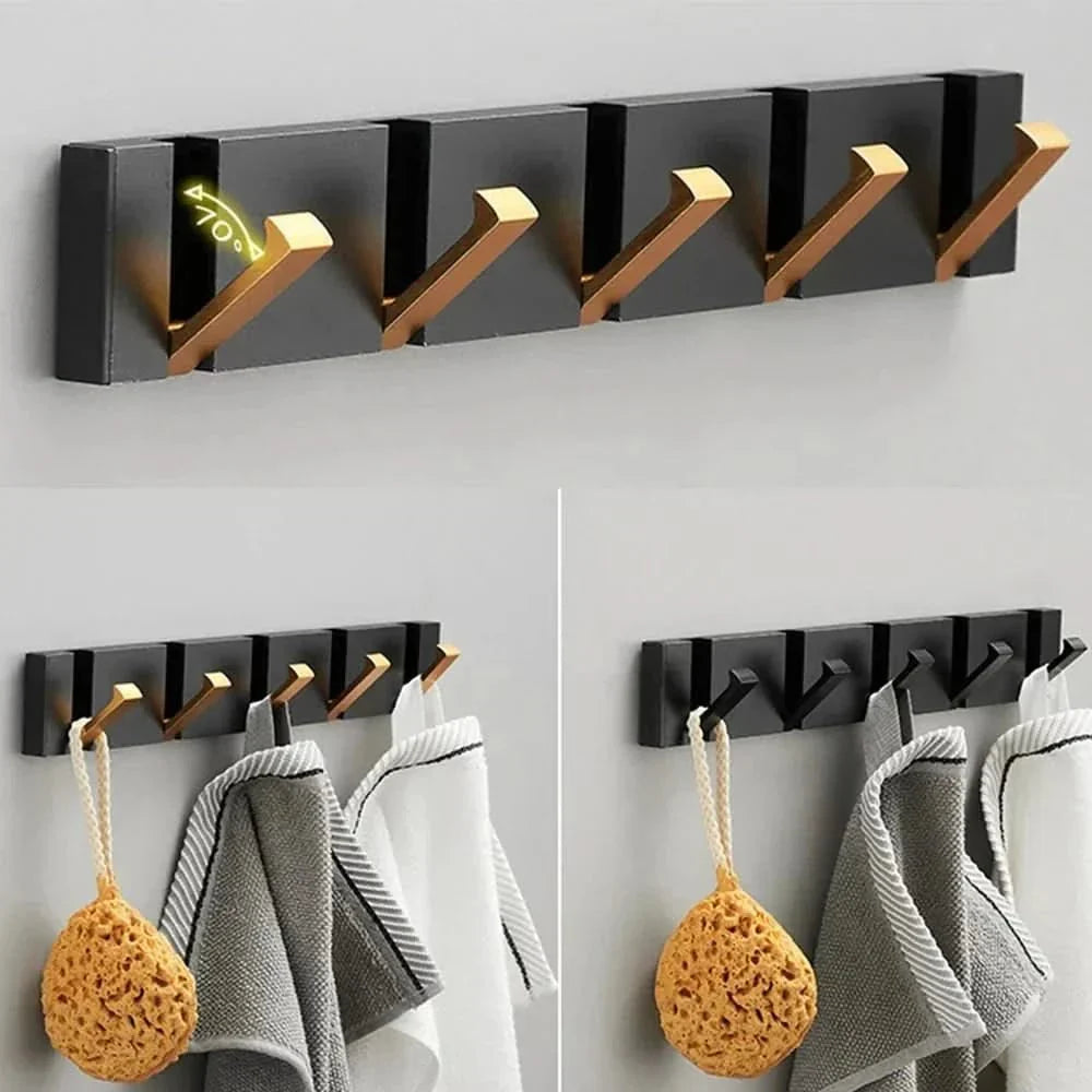 Flip-Up Aluminum Organizer Hanger for Entryway Bedroom Kitchen Closet Multi-Position Retractable Rack Mount System for Garments Linens Acces
