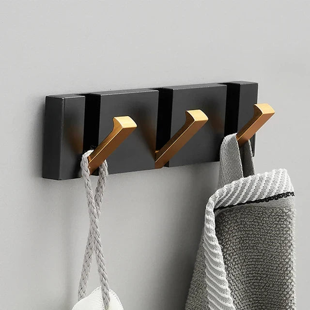 Flip-Up Stainless Steel Hook for Entryway Bathroom Kitchen Space-Saving Coat Towel Rack Organizer Multi-Hook Storage System for Apartment Co