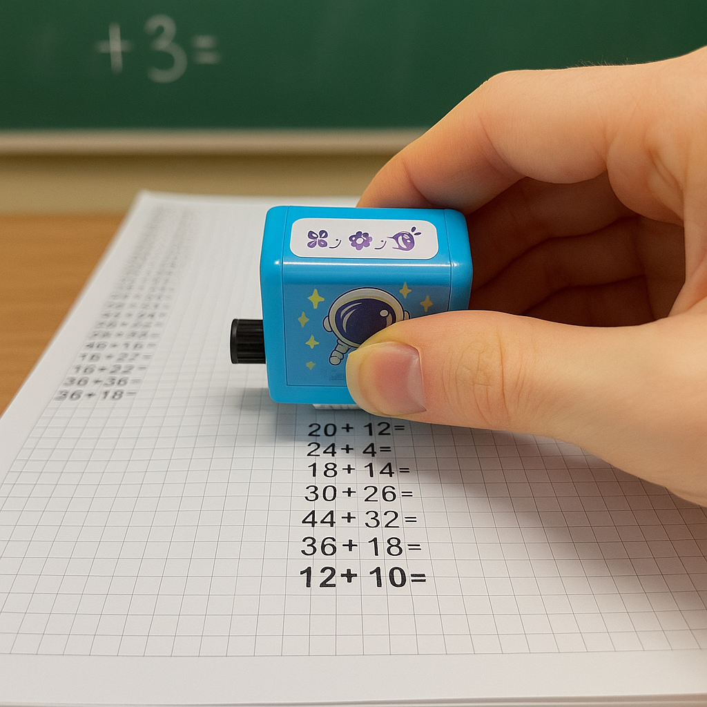 Handheld Arithmetic Stamp Roller for Kids Elementary School Homework Practice & Learning