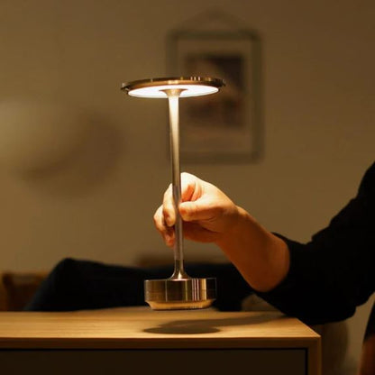 Rechargeable LED Table Lamp Touch Control 4 Brightness Levels Waterproof IP66 Metal Portable Battery Operated for Bedroom Living Room