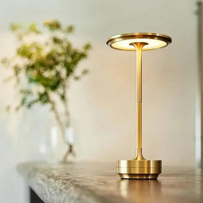 Rechargeable LED Table Lamp Touch Control 4 Brightness Levels Waterproof IP66 Metal Portable Battery Operated for Bedroom Living Room