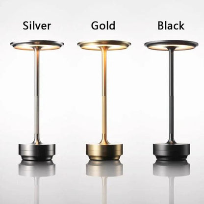 Rechargeable LED Table Lamp Touch Control 4 Brightness Levels Waterproof IP66 Metal Portable Battery Operated for Bedroom Living Room