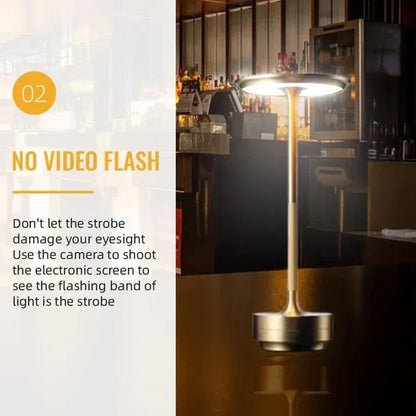 Rechargeable LED Table Lamp Touch Control 4 Brightness Levels Waterproof IP66 Metal Portable Battery Operated for Bedroom Living Room