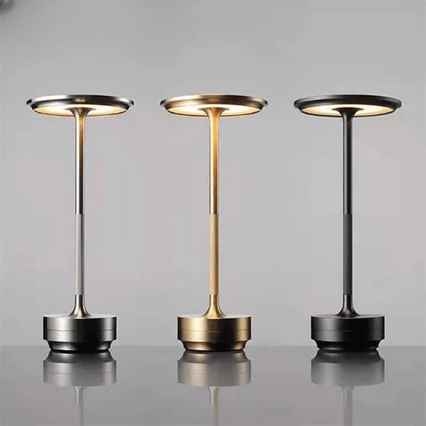 Rechargeable LED Table Lamp Touch Control 4 Brightness Levels Waterproof IP66 Metal Portable Battery Operated for Bedroom Living Room