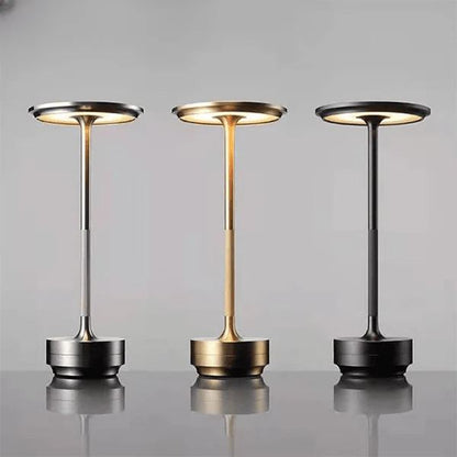 Rechargeable LED Table Lamp Touch Control 4 Brightness Levels Waterproof IP66 Metal Portable Battery Operated for Bedroom Living Room
