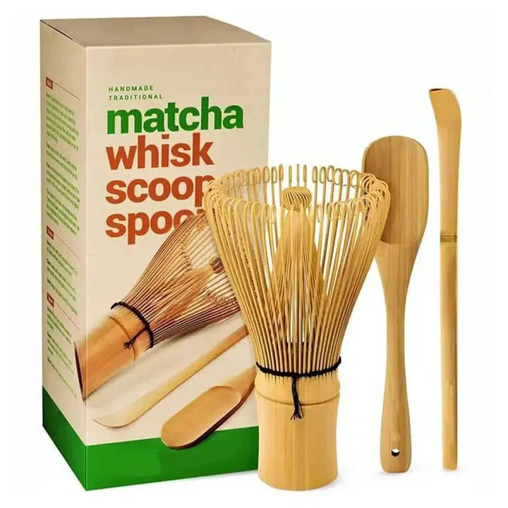Classic Green Tea Set with Ceramic Cup & Bamboo Accessories