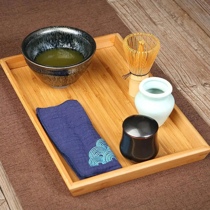 Classic Green Tea Set with Ceramic Cup & Bamboo Accessories