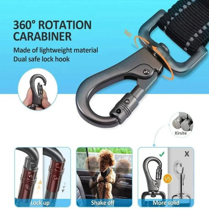 Safe Pet Car Harness with Padded Restraint and Shock Absorber
