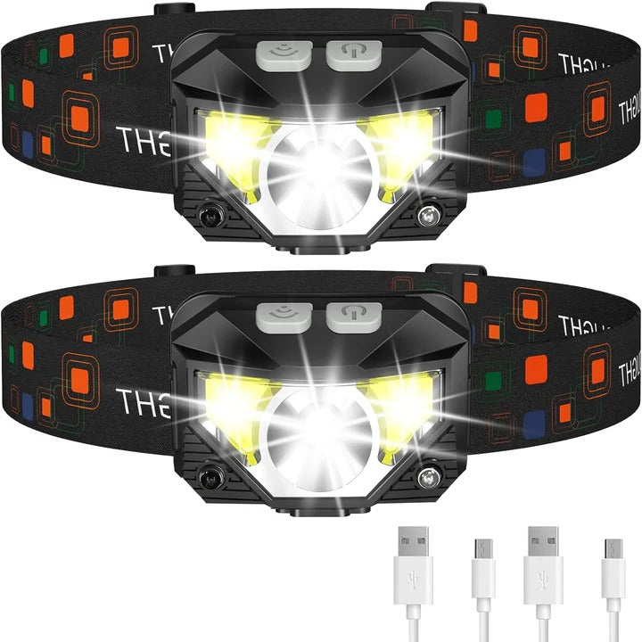 Bright LED Headlights with Motion Sensor, 2 Pack - Ortekor