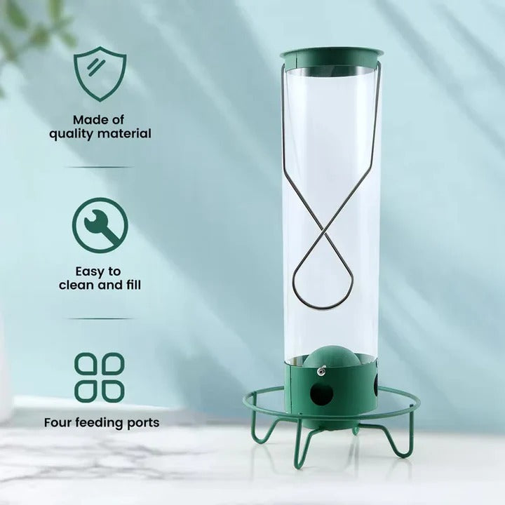 Wild Bird Feeder with Clear Plastic Tube