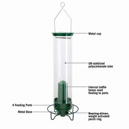 Wild Bird Feeder with Clear Plastic Tube
