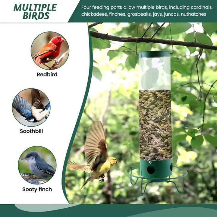 Wild Bird Feeder with Clear Plastic Tube