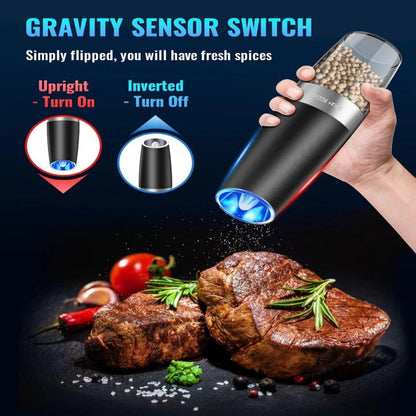 Automatic Salt and Pepper Mill Set with LED Light