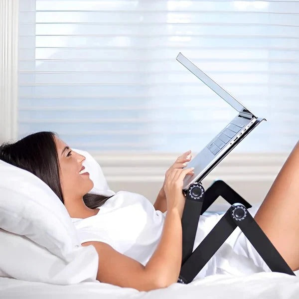 Portable Cooling Laptop Holder with Collapsible Base
