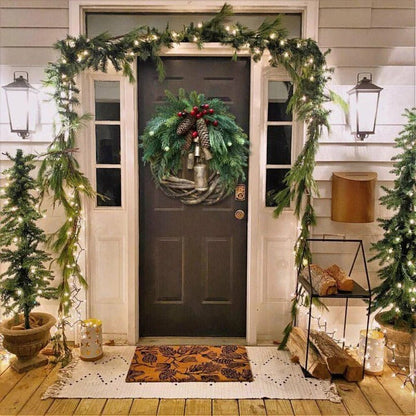 Festive Holiday Wreath, Rustic Christmas Door Decor