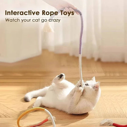 Fun Cat Toy Set with Crinkle Balls and Rope