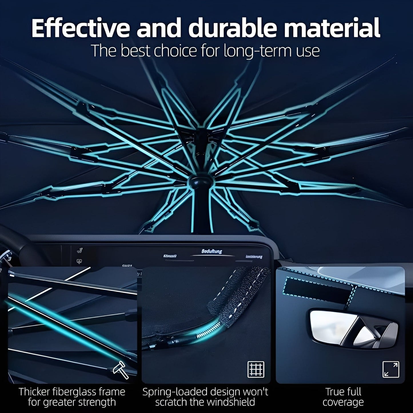 Portable Car Sun Shade with Compact Fold