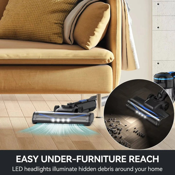 Wireless Rechargeable Vacuum for Home with LED Crevice Tool