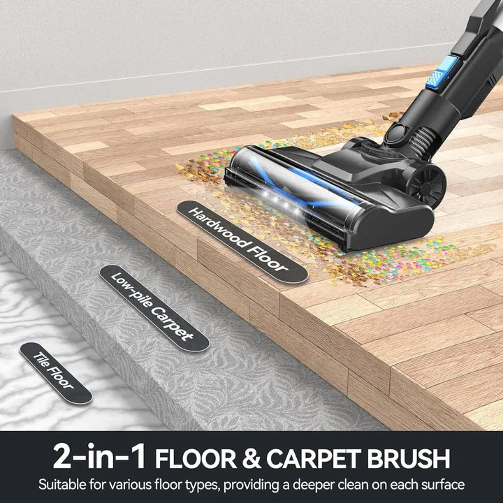 Wireless Rechargeable Vacuum for Home with LED Crevice Tool