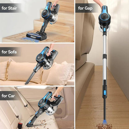 Wireless Rechargeable Vacuum for Home with LED Crevice Tool