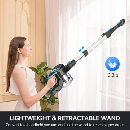 Wireless Rechargeable Vacuum for Home with LED Crevice Tool