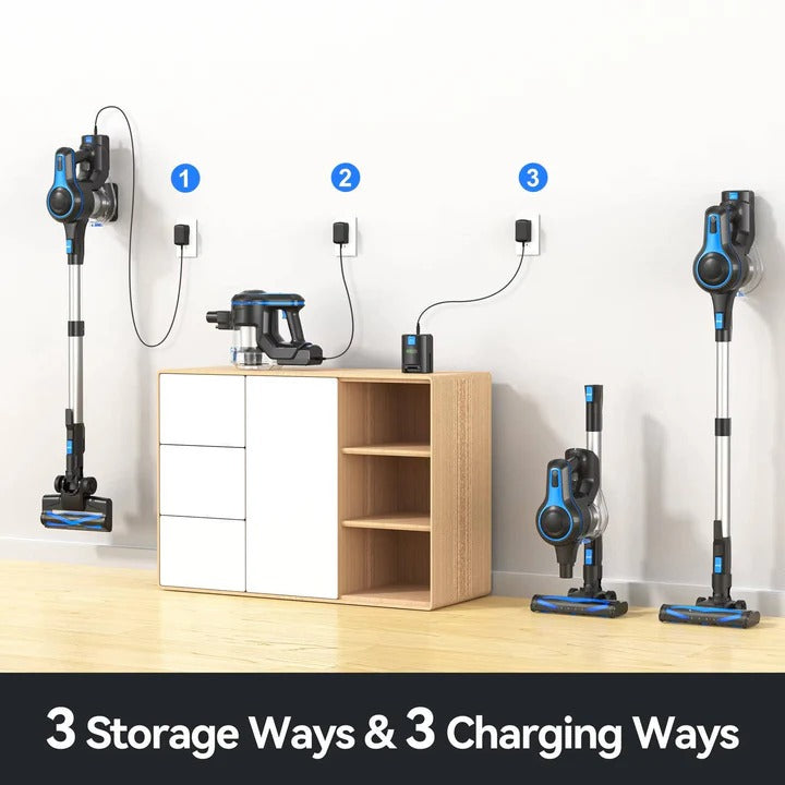 Wireless Rechargeable Vacuum for Home with LED Crevice Tool