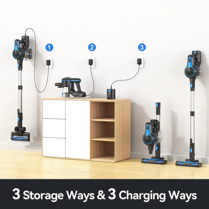 Wireless Rechargeable Vacuum for Home with LED Crevice Tool