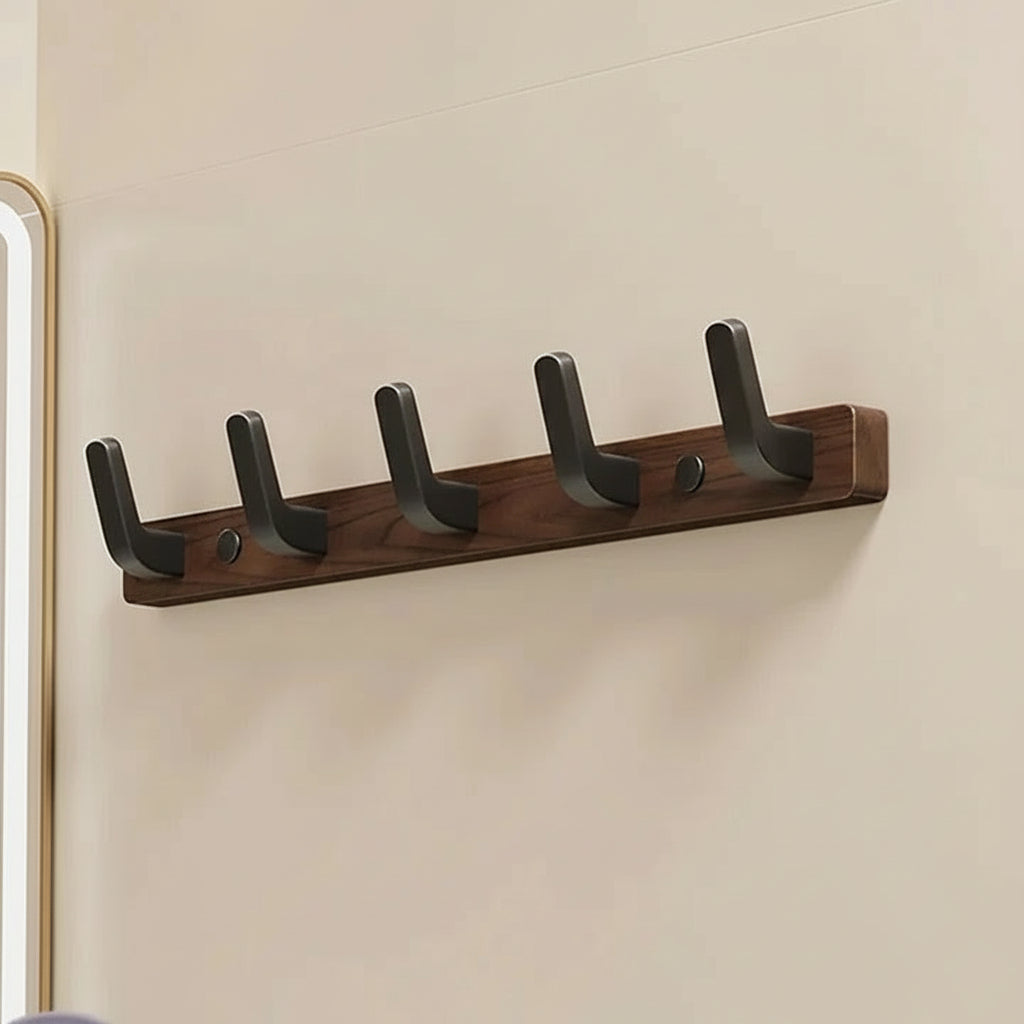 Rustic Wooden Wall Mounted Coat Rack