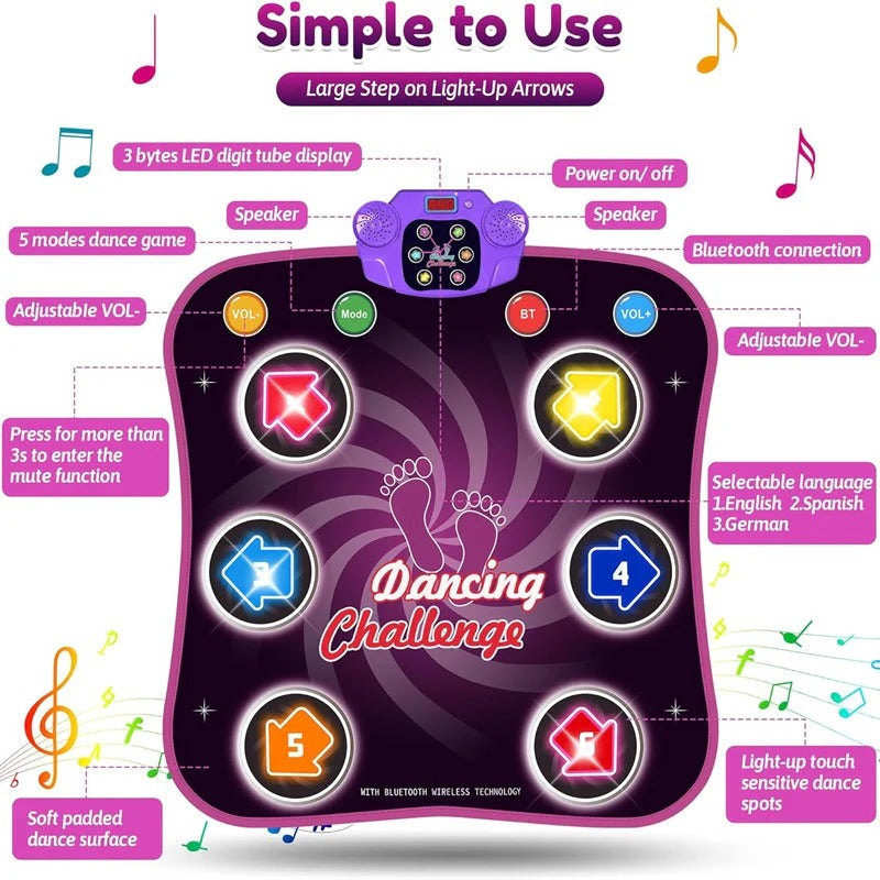 Fun Kids Dance Pad with Lights and 5 Game Modes
