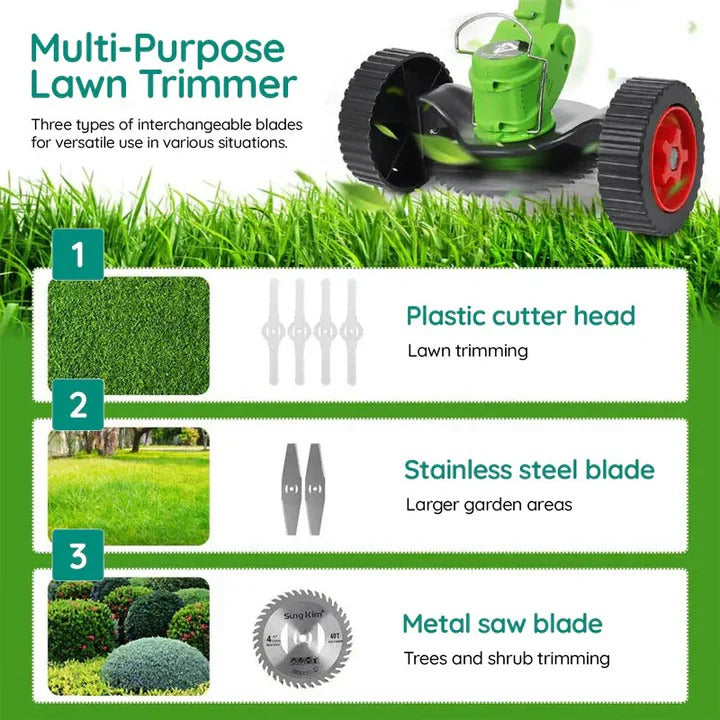 Portable Rechargeable Lawn Trimmer with Extendable Handle