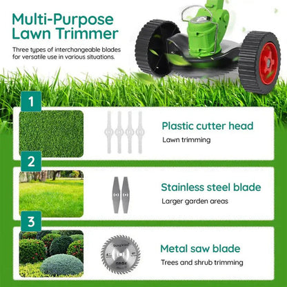 Portable Rechargeable Lawn Trimmer with Extendable Handle